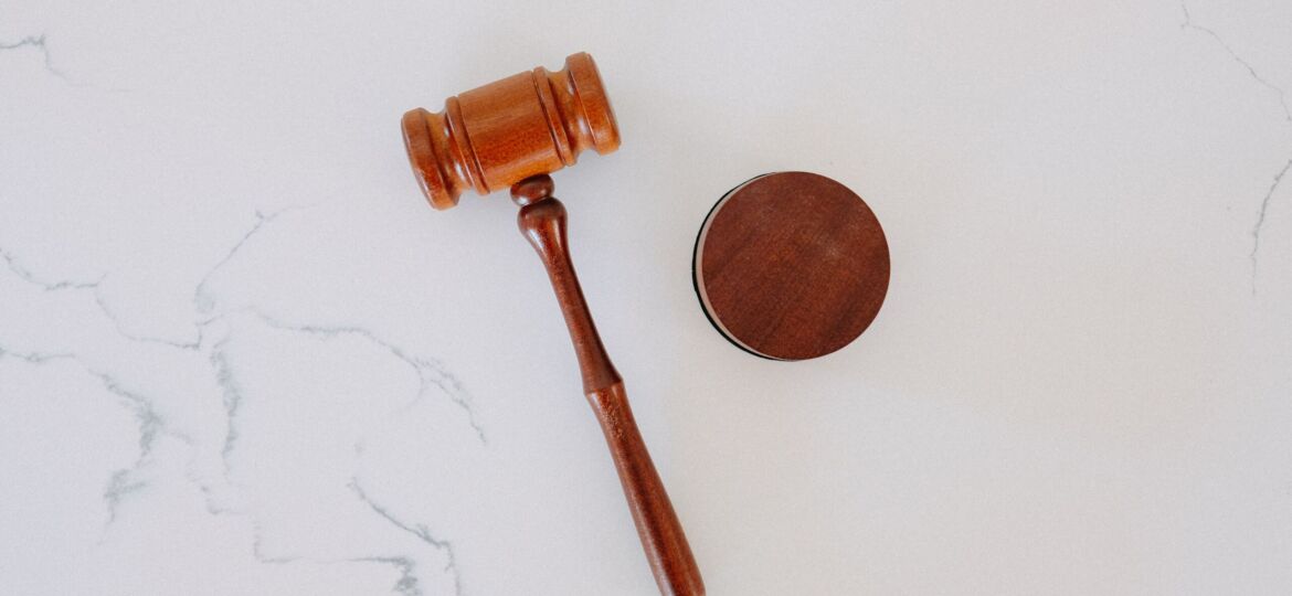gavel on marble counter