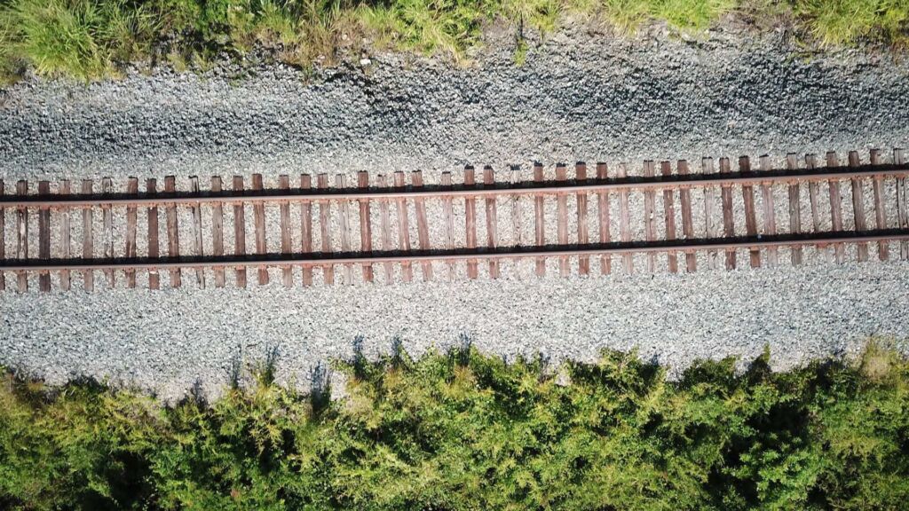 train tracks shown from above