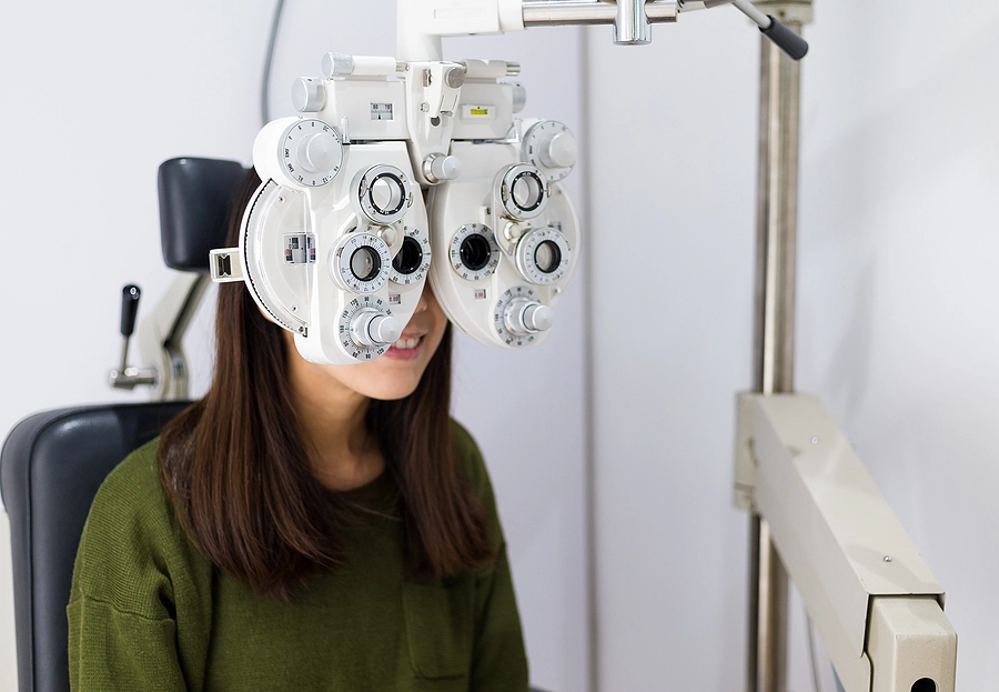 Woman having an eye exam