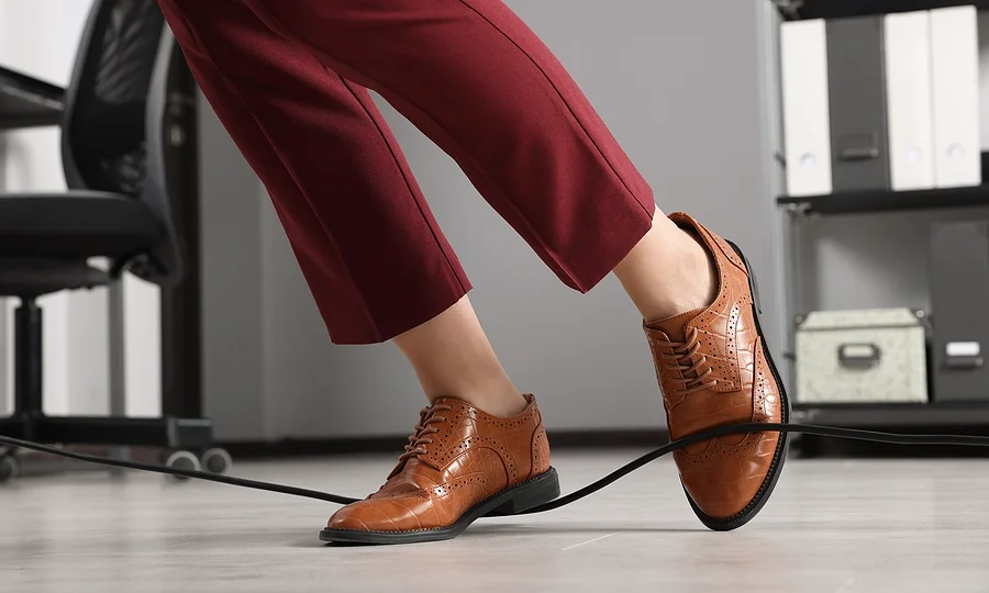 Slip and Fall - Person tripping over a cord